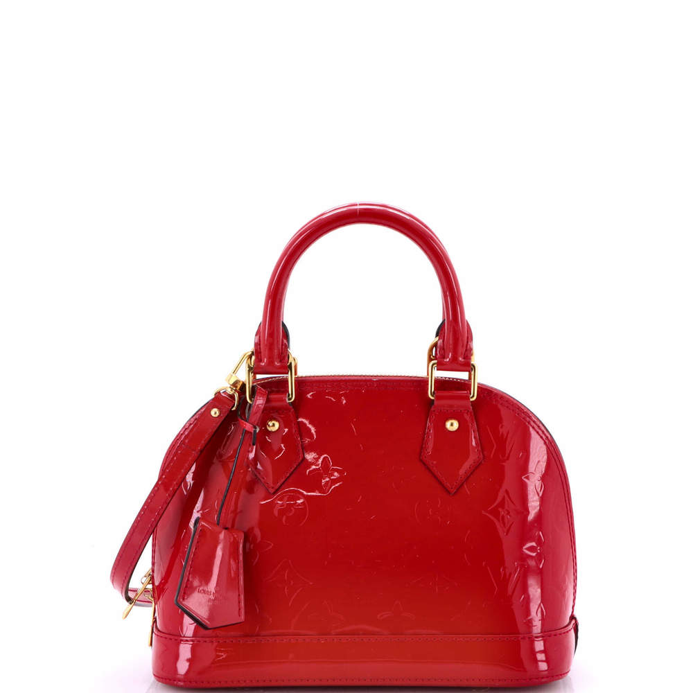 Louis Vuitton Red Vernis Alma BB Satchel with Gold Hardware BRAND NEW NEVER USED